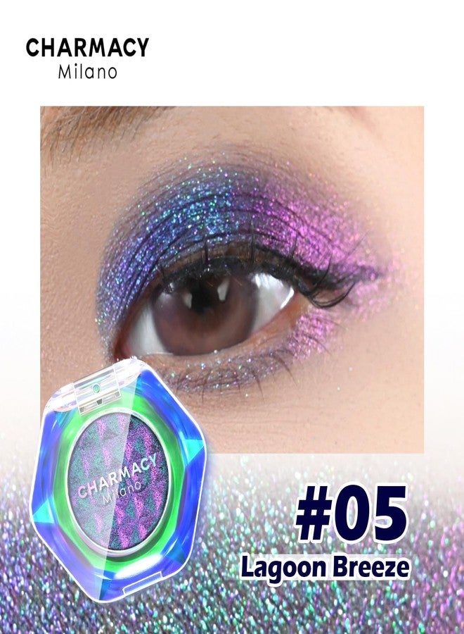 CHARMACY Multichrome Glitter Eyeshadow, Intense Pigmentation Chameleon Sparkling Eyeshadow, Bright Highlighter Duochrome Eye Make Up, Multi-Reflective Finishes Glitter Metallic Eye Makeup #05 - Image 2
